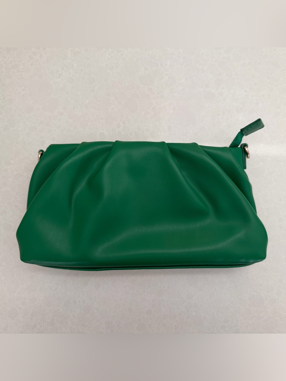 Mark & Graham Emerald Green Gathered Pleated Clutch with Crossbody strap NWOT